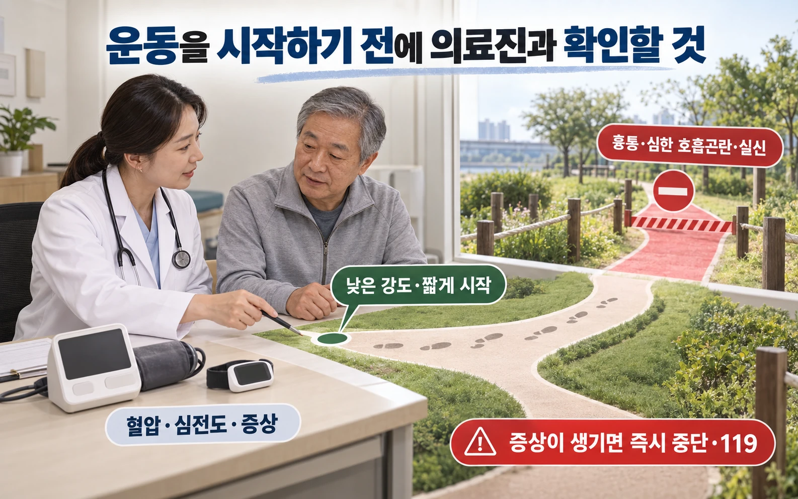 운동을 시작하기 전에 의료진과 확인할 것의 연구 근거와 적용 범위