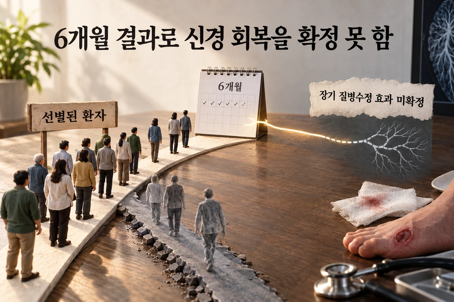 통증성 당뇨병 신경병증, 척수자극술은 통증뿐 아니라 감각도 좋아졌을까 연구 결과와 적용 한계를 보여주는 5번째 인포그래픽