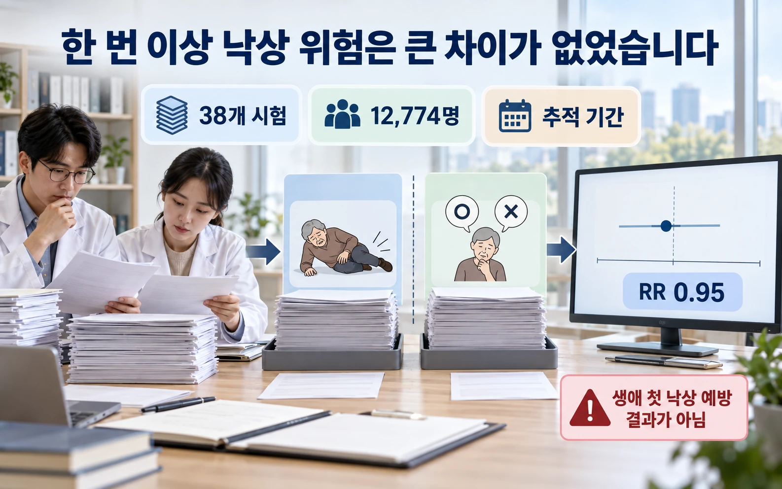 한 번 이상 낙상 위험은 큰 차이가 없었습니다