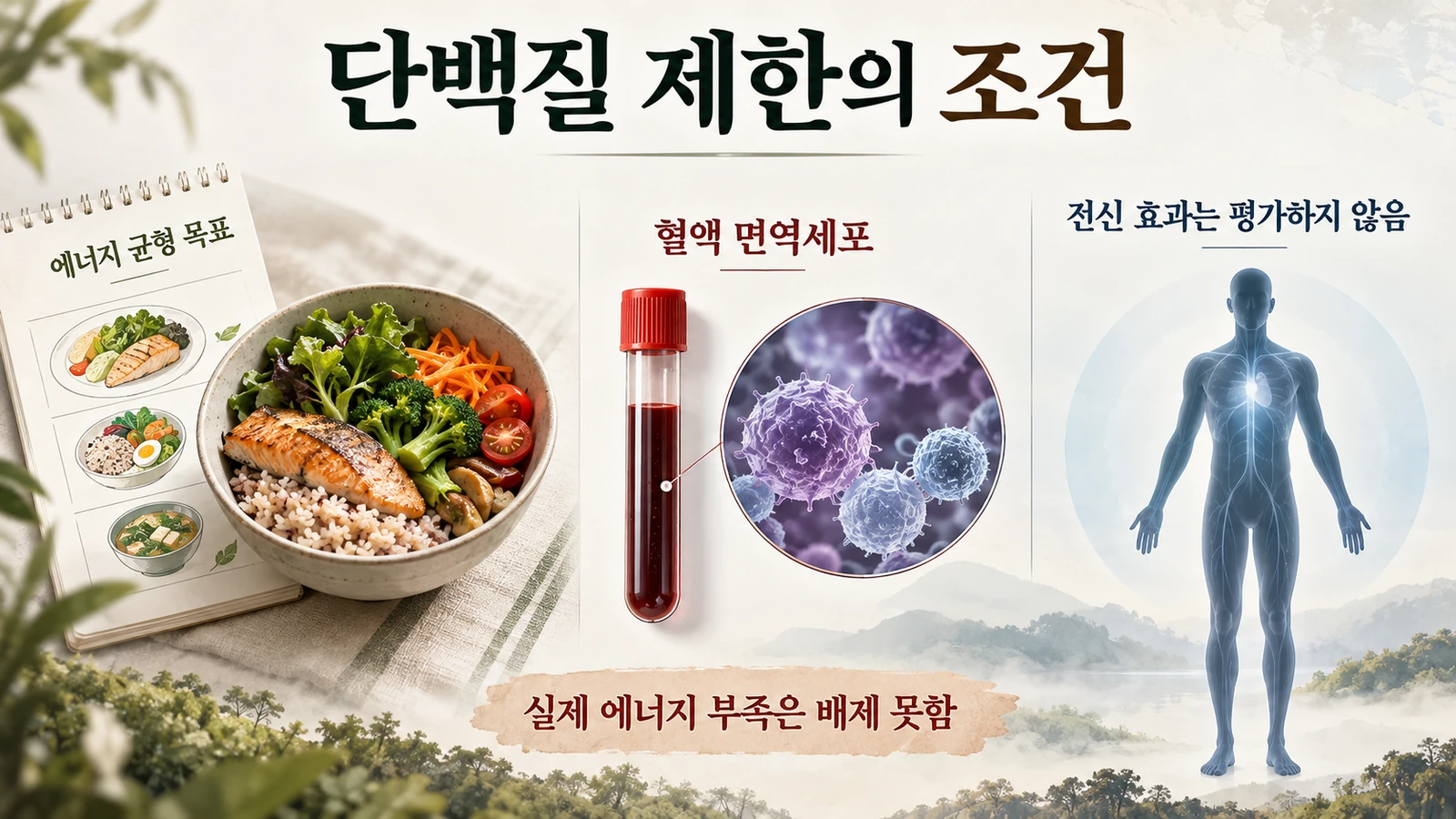 에너지 균형 설계와 혈액 면역세포 연구의 한계
