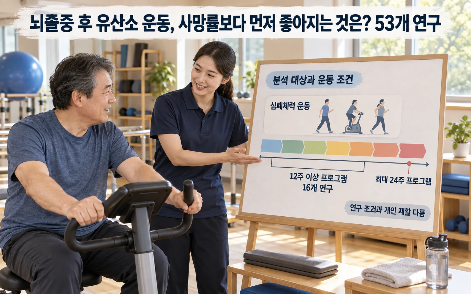 53개 연구의 대상과 운동 기간