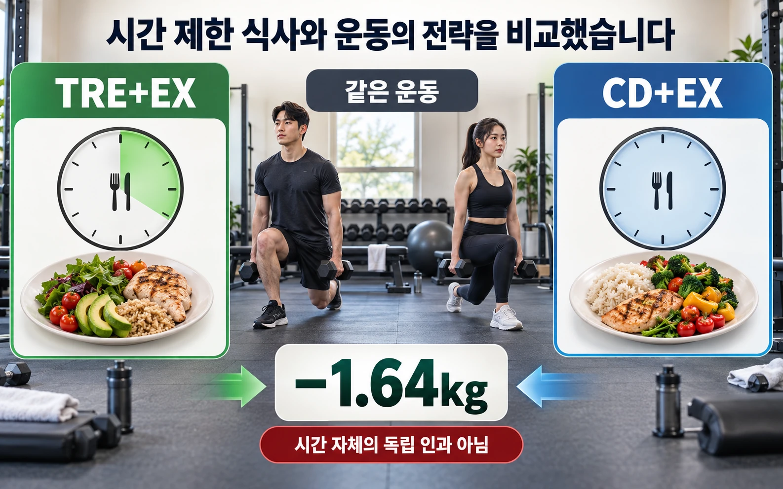 시간 제한 식사와 운동의 전략을 비교했습니다