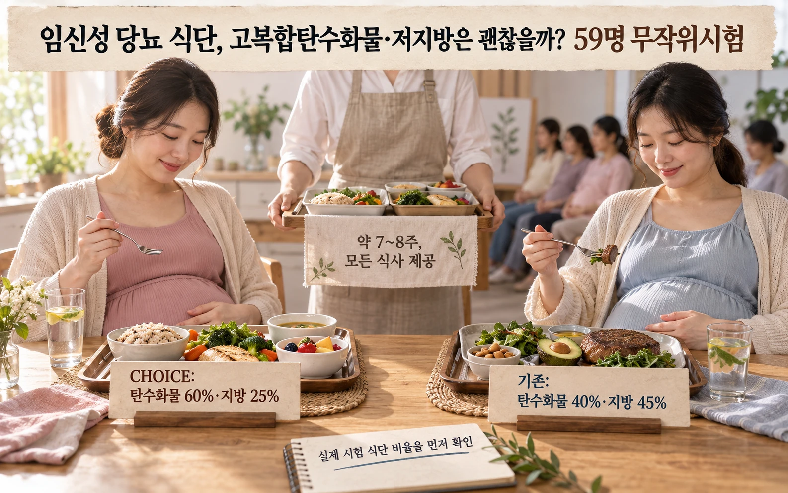 두 식단 구성과 시험 조건