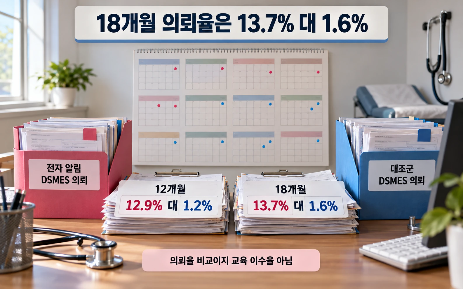 18개월 의뢰율은 13.7% 대 1.6%의 근거와 적용 범위
