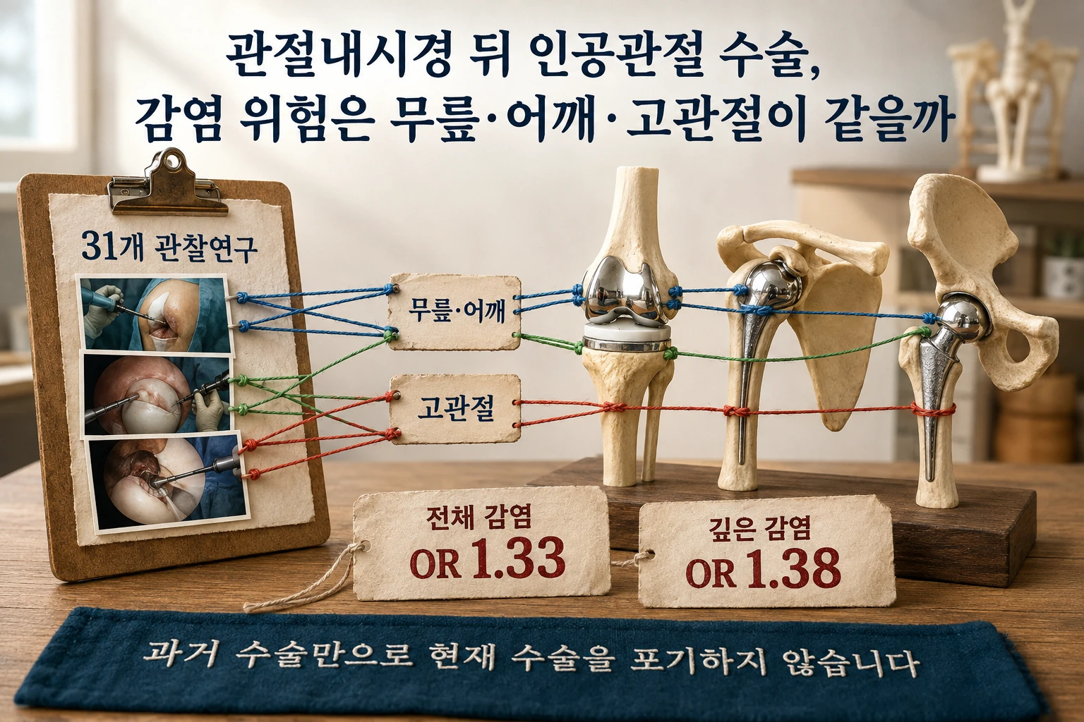 관절내시경 뒤 인공관절 수술, 감염 위험은 무릎·어깨·고관절이 같을까 핵심 내용을 보여주는 대표 이미지