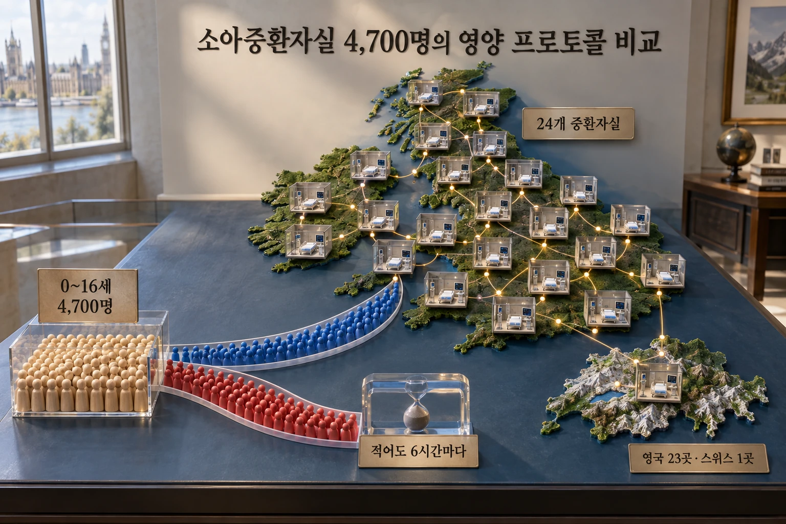 중환자실 아이의 위 잔여량 검사, 6시간마다 재지 않아도 영양 공급은 나아졌습니다 연구 결과와 적용 한계를 보여주는 2번째 인포그래픽