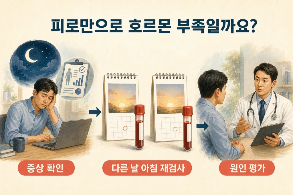 피곤하다고 남성호르몬 부족일까, 아침 검사를 다시 하는 이유 핵심 내용을 보여주는 대표 이미지