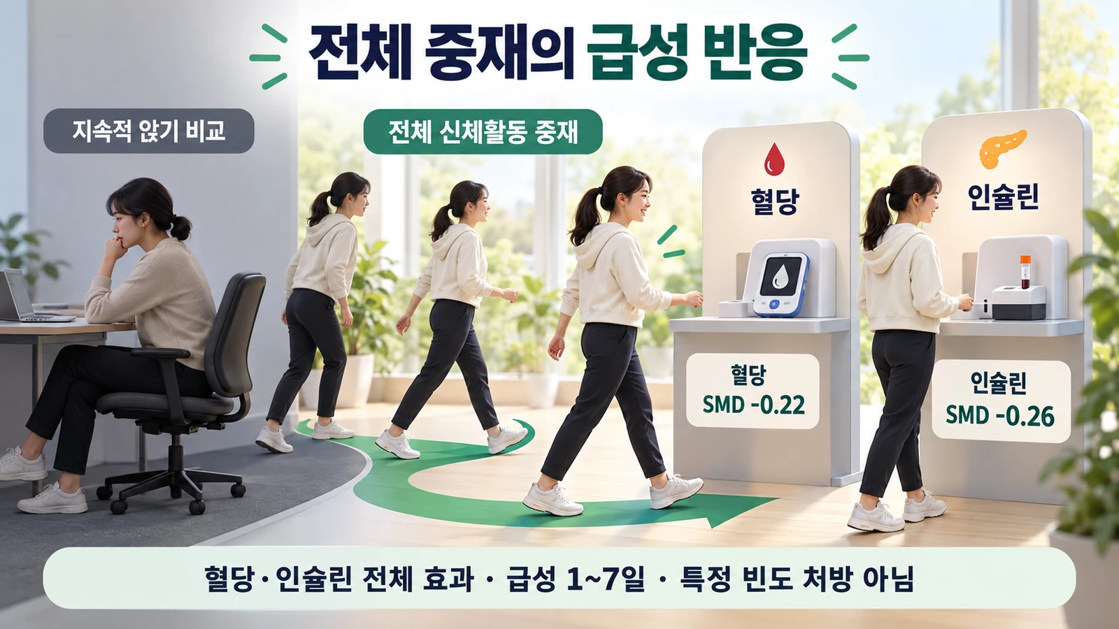 신체활동 전체 중재의 혈당과 인슐린 반응