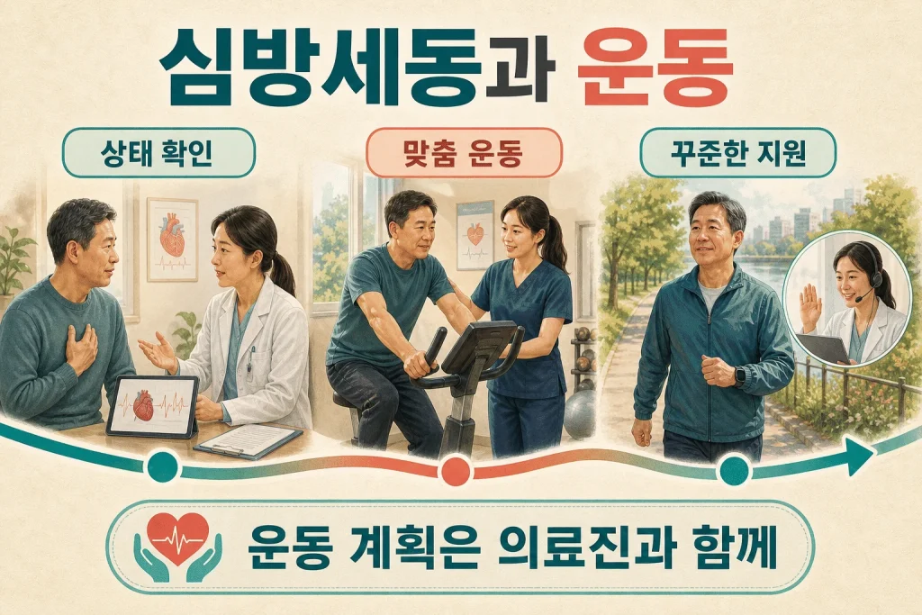 심방세동이 있어 운동이 겁난다면, 맞춤 운동의 가능성 핵심 내용을 보여주는 대표 이미지