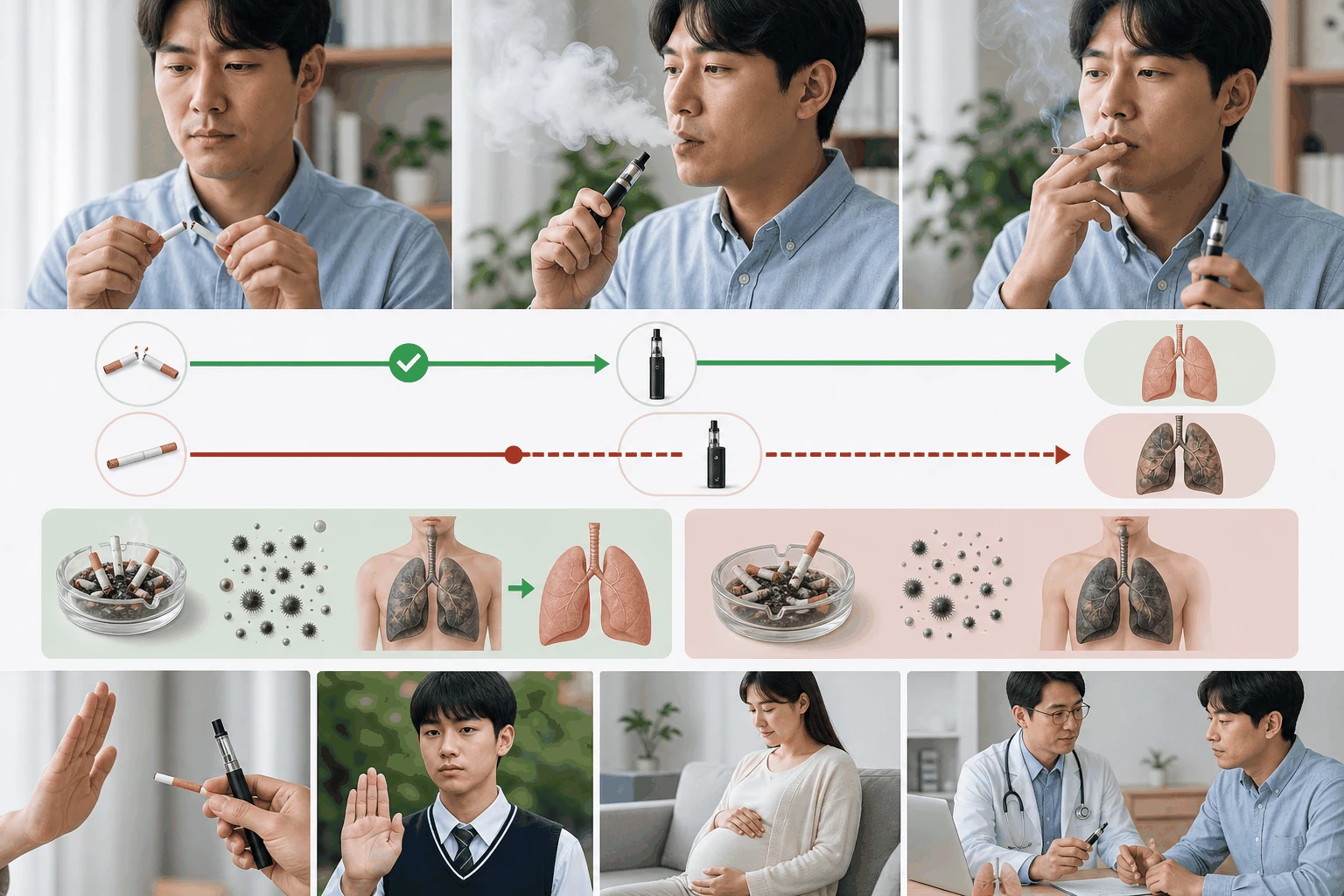 완전 전환과 이중 사용의 차이의 핵심 내용을 보여주는 정보 이미지