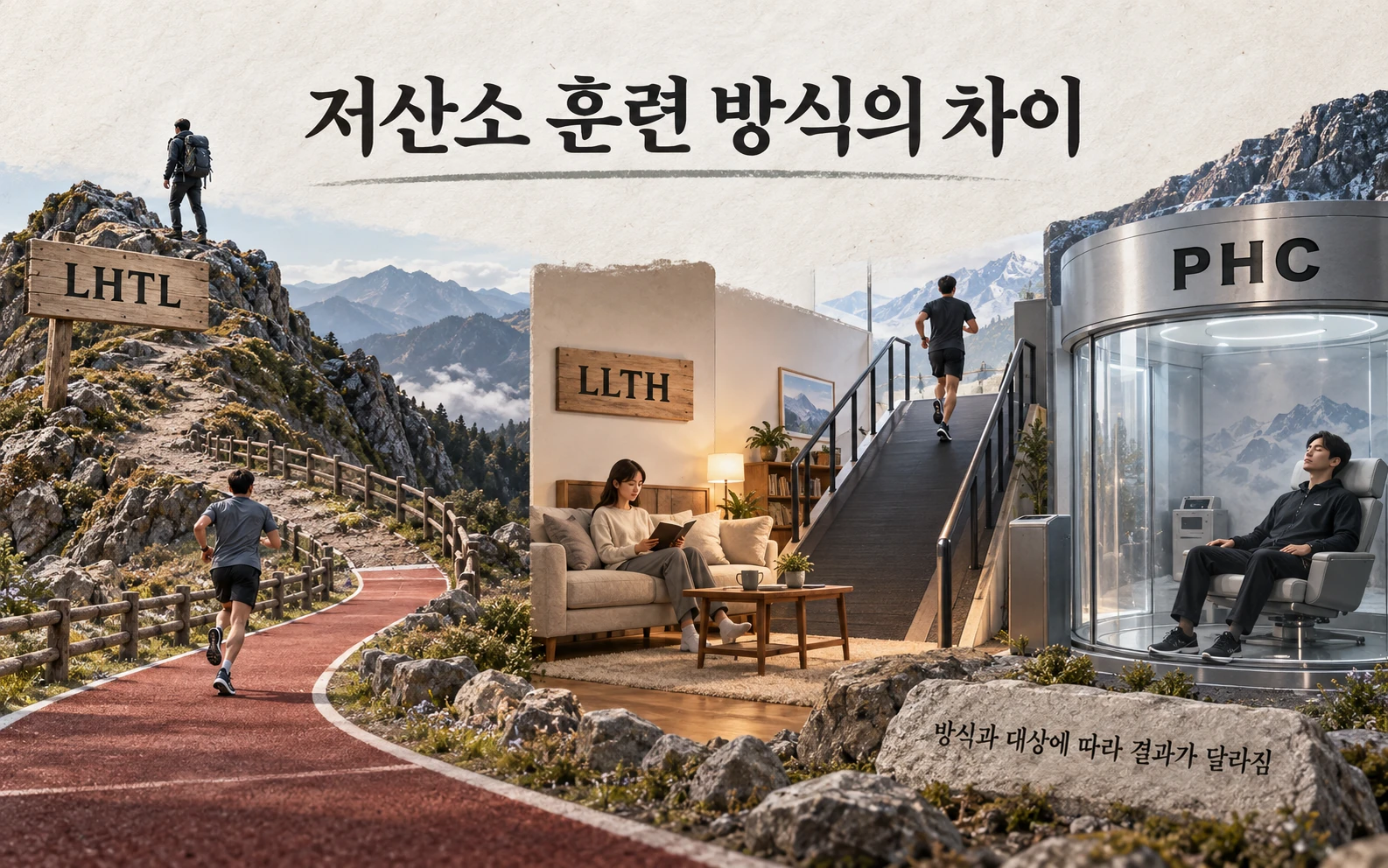 생활·운동·휴식 때의 저산소 노출 방식 구분