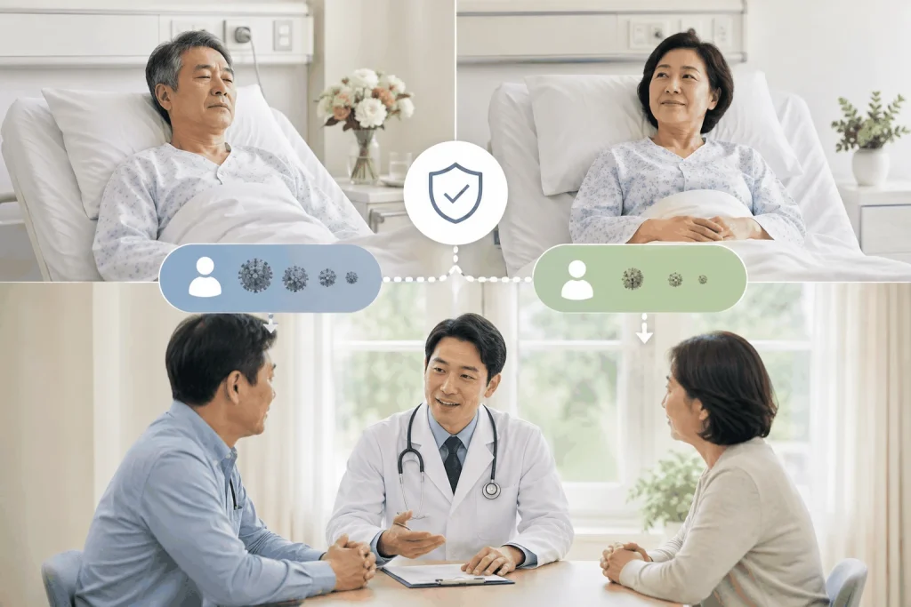 독감에 걸려 입원했어도 백신을 맞은 사람은 덜 위험할까 핵심 내용을 보여주는 대표 이미지
