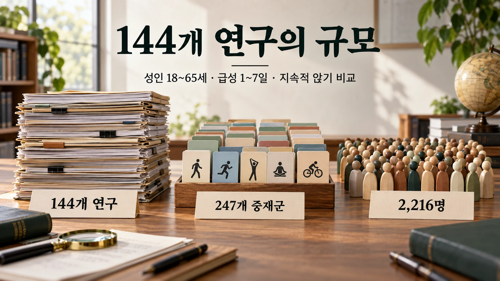 144개 연구와 247개 중재군 및 연구대상
