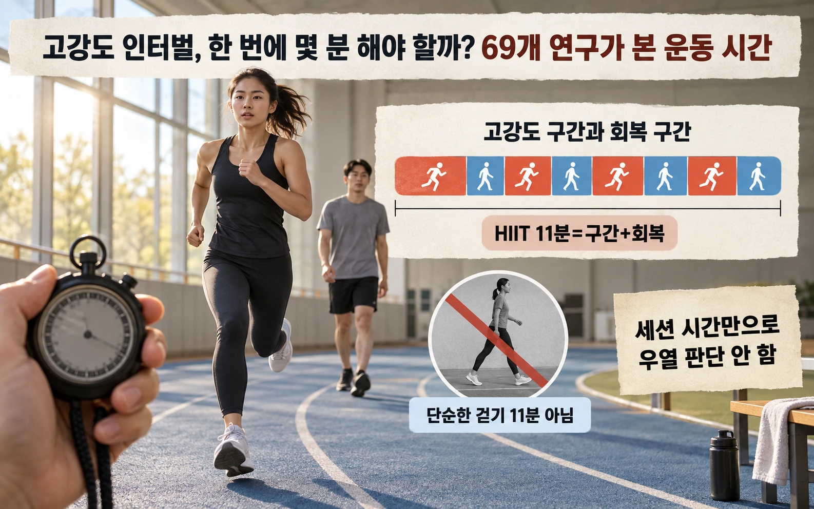 고강도 구간과 회복을 합친 시간