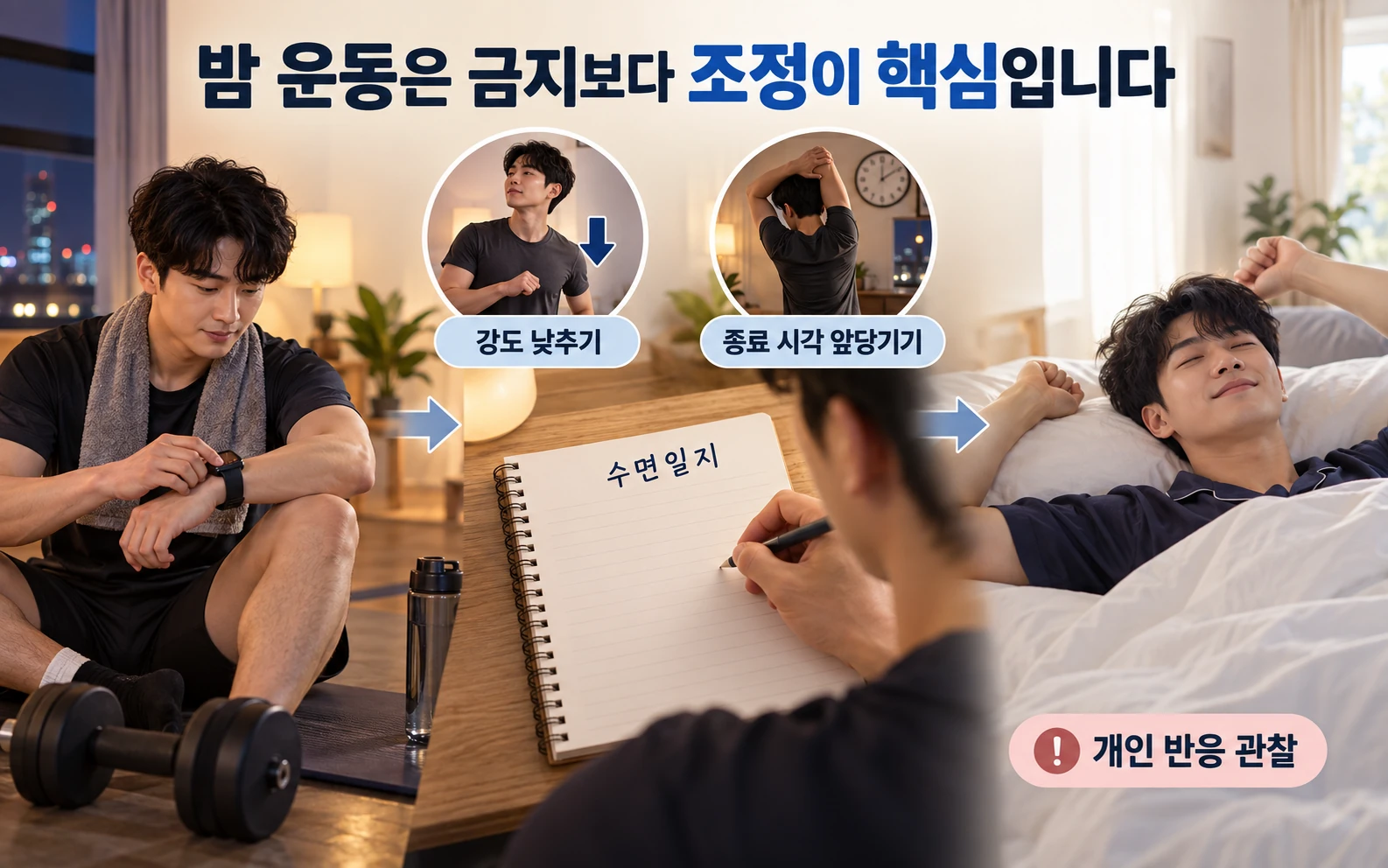 밤 운동은 금지보다 조정이 핵심입니다