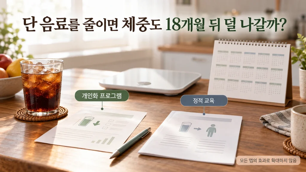 단 음료와 18개월 체중 변화 연구