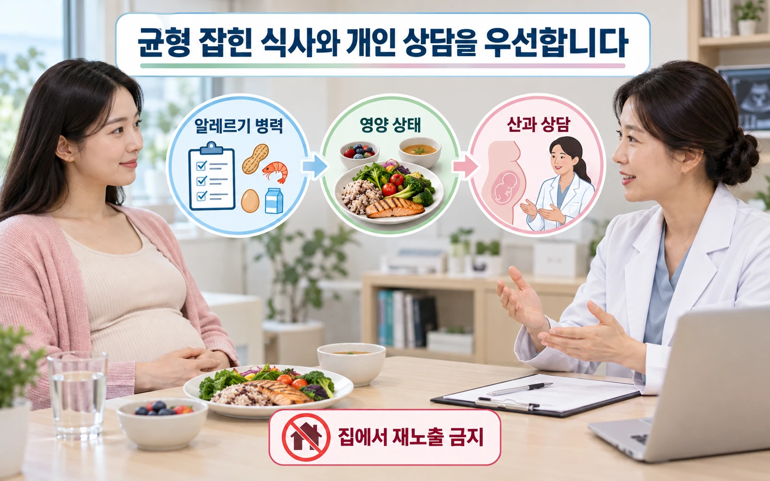 균형 잡힌 식사와 개인 상담을 우선합니다