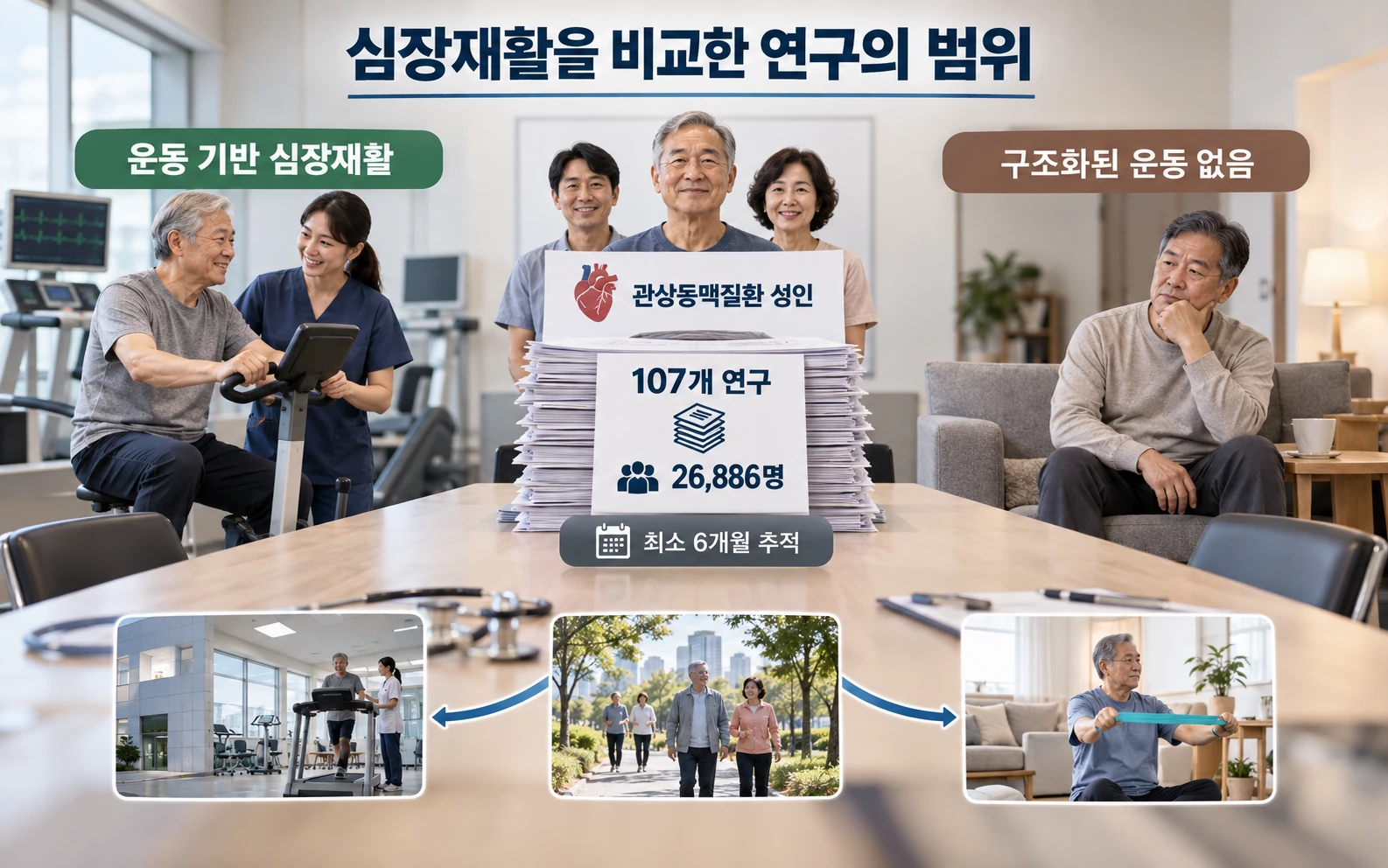 심장재활을 비교한 연구의 범위의 근거와 적용 범위