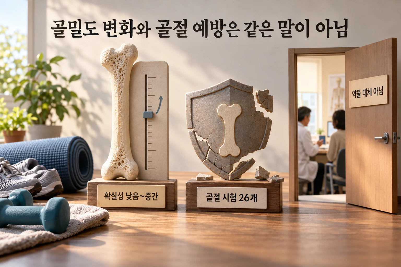 골밀도를 지키는 운동, 40세 이후 빠르게 걷기와 근력운동을 함께 보세요 연구 결과와 적용 한계를 보여주는 5번째 인포그래픽