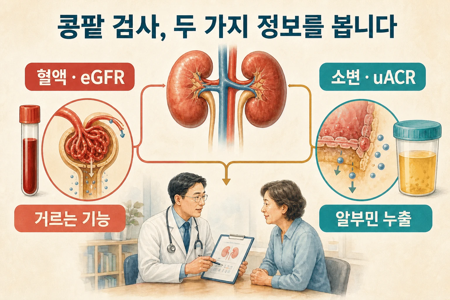 콩팥 수치가 괜찮다는데, 소변 알부민도 확인했나요 핵심 내용을 보여주는 대표 이미지
