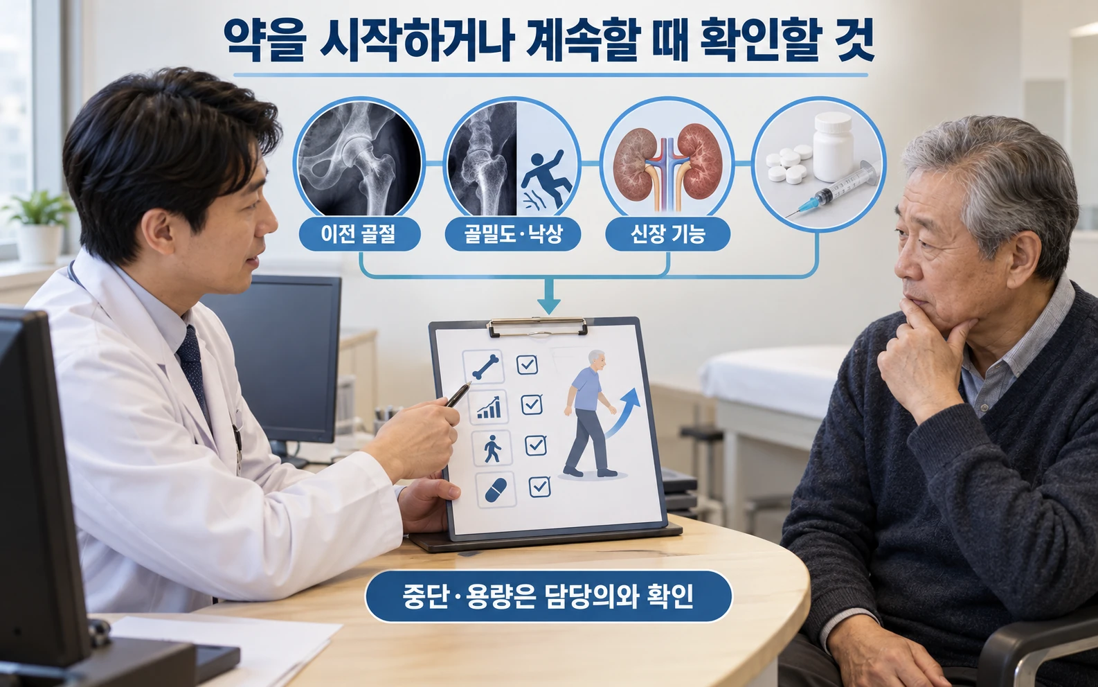 약을 시작하거나 계속할 때 확인할 것의 근거와 적용 범위
