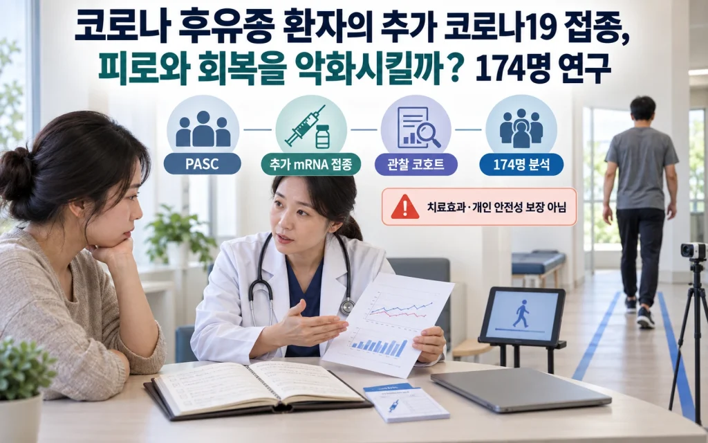 코로나 후유증 환자의 추가 코로나19 접종, 피로와 회복을 악화시킬까? 174명 연구 연구 개요