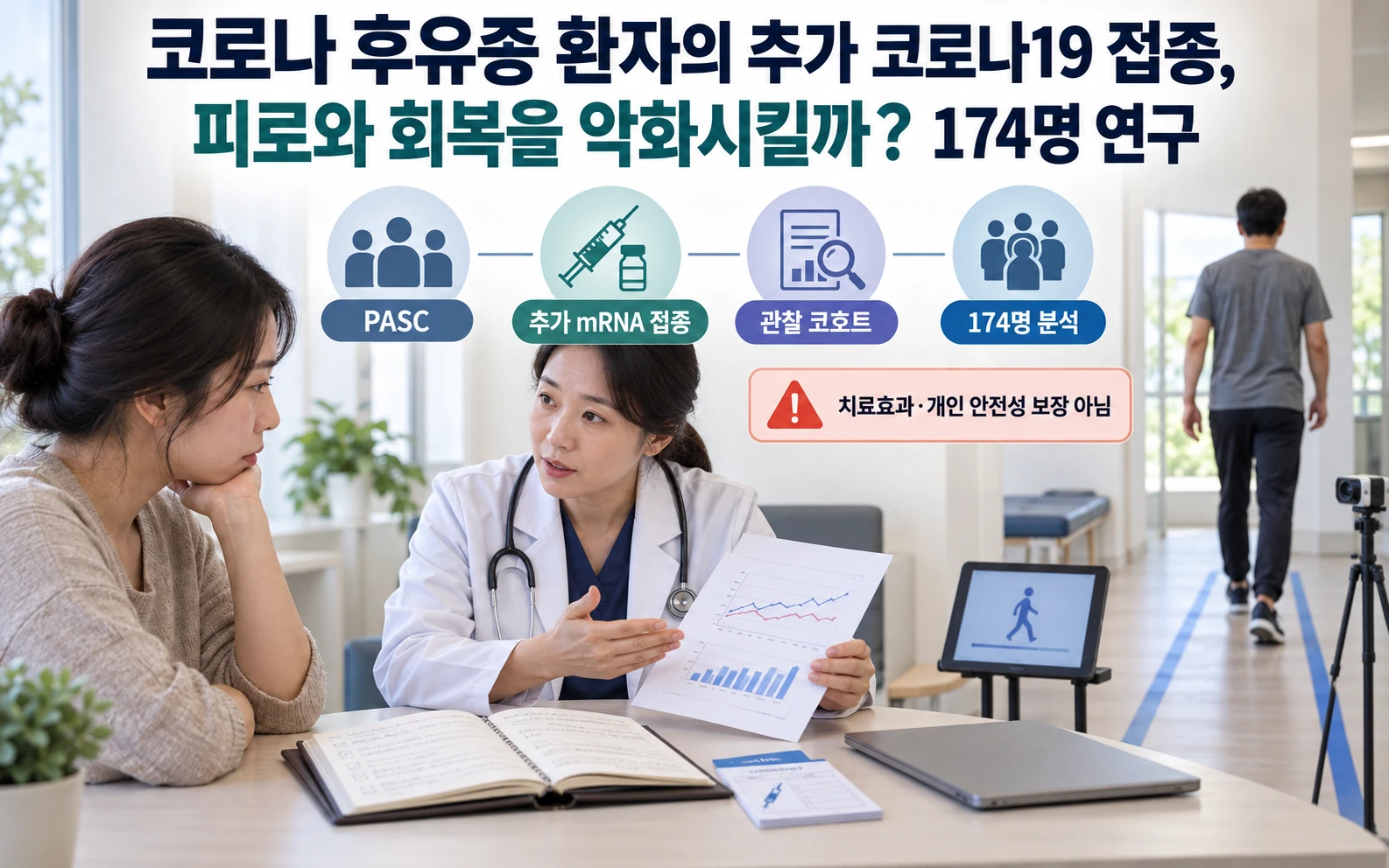 코로나 후유증 환자의 추가 코로나19 접종, 피로와 회복을 악화시킬까? 174명 연구 연구 개요
