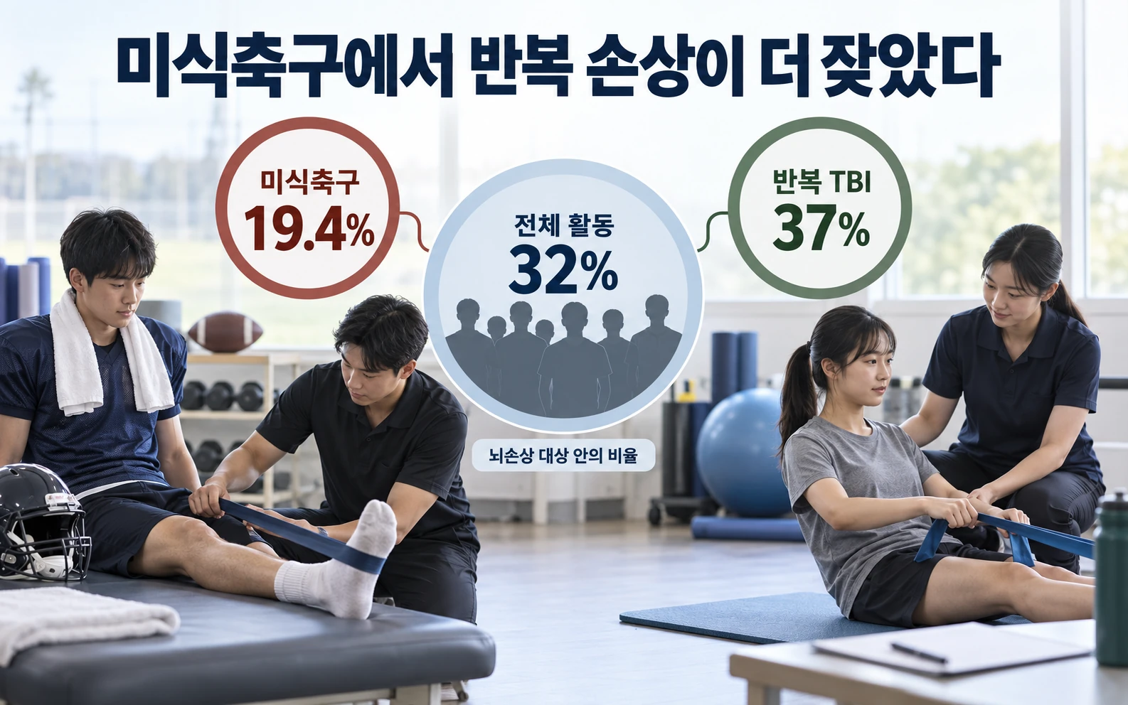 미식축구에서 반복 손상이 더 잦았다의 근거와 적용 범위