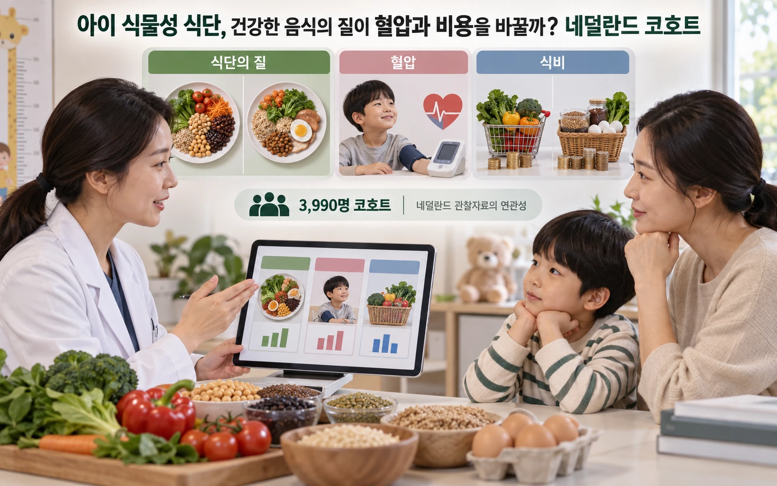 아이 식물성 식단, 건강한 음식의 질이 혈압과 비용을 바꿀까? 네덜란드 코호트 연구 개요