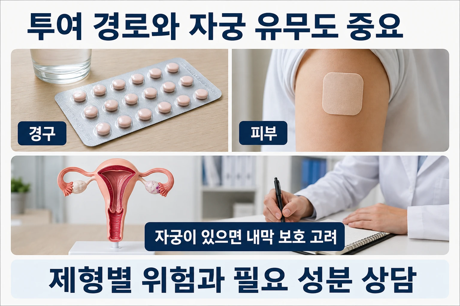 먹는 약과 피부로 쓰는 약의 차이의 비교와 판단 기준