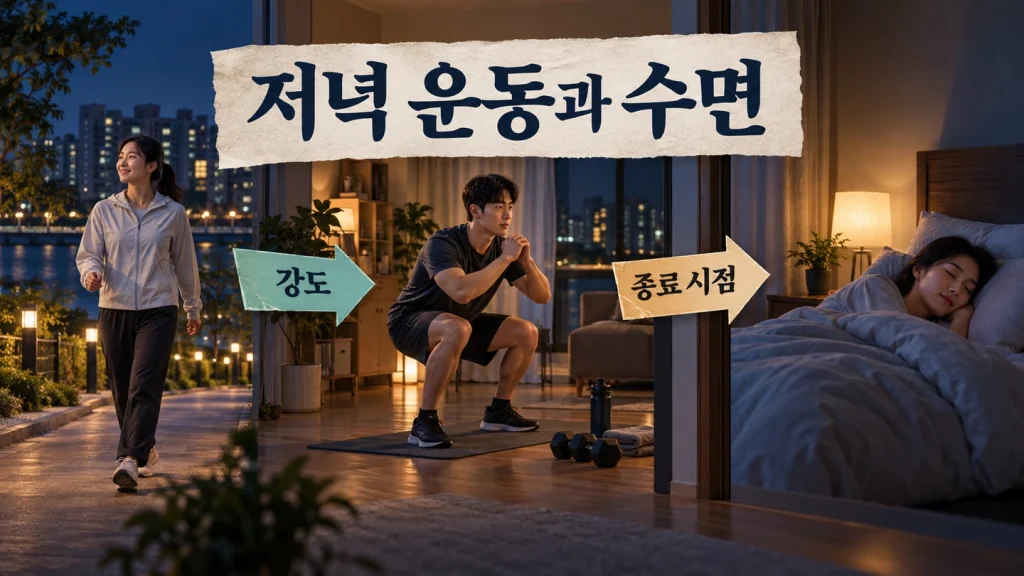 저녁 운동의 강도와 종료 시점에 따라 달라질 수 있는 수면 반응
