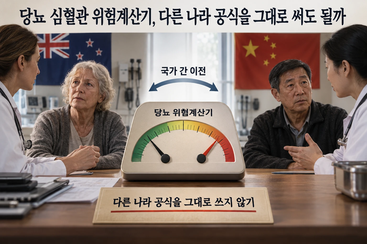 당뇨 심혈관 위험계산기, 다른 나라 공식을 그대로 써도 될까 연구 결과와 적용 한계를 보여주는 1번째 인포그래픽