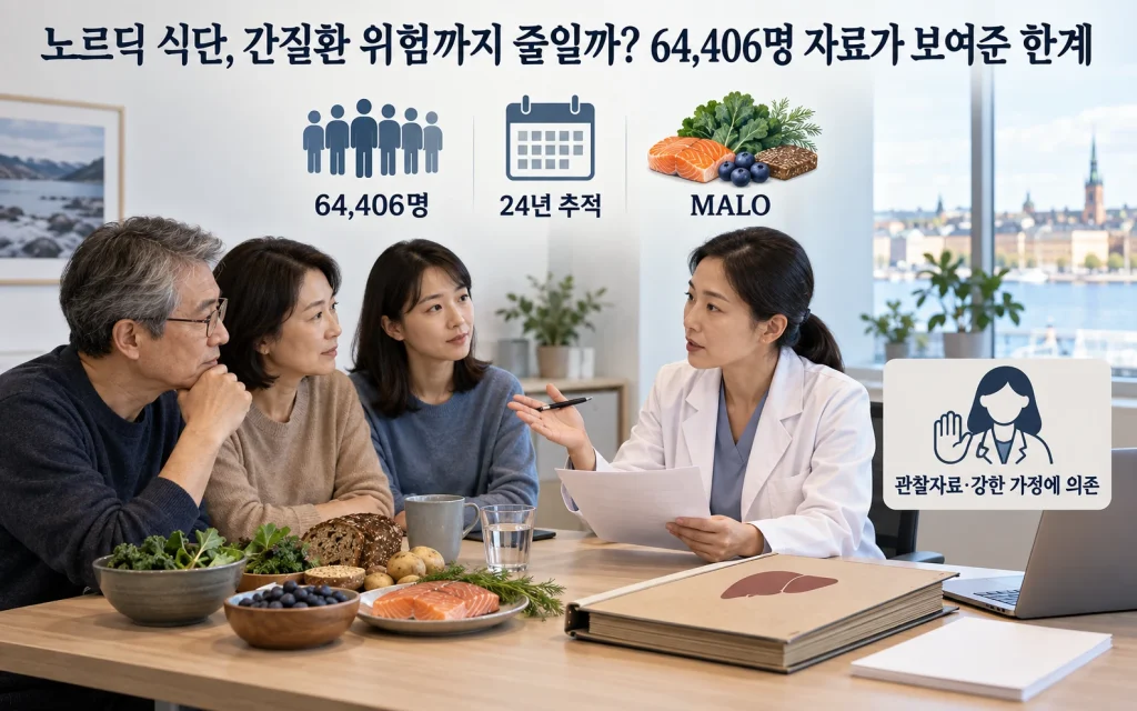 노르딕 식단, 간질환 위험까지 줄일까？ 64,406명 자료가 보여준 한계 연구 개요