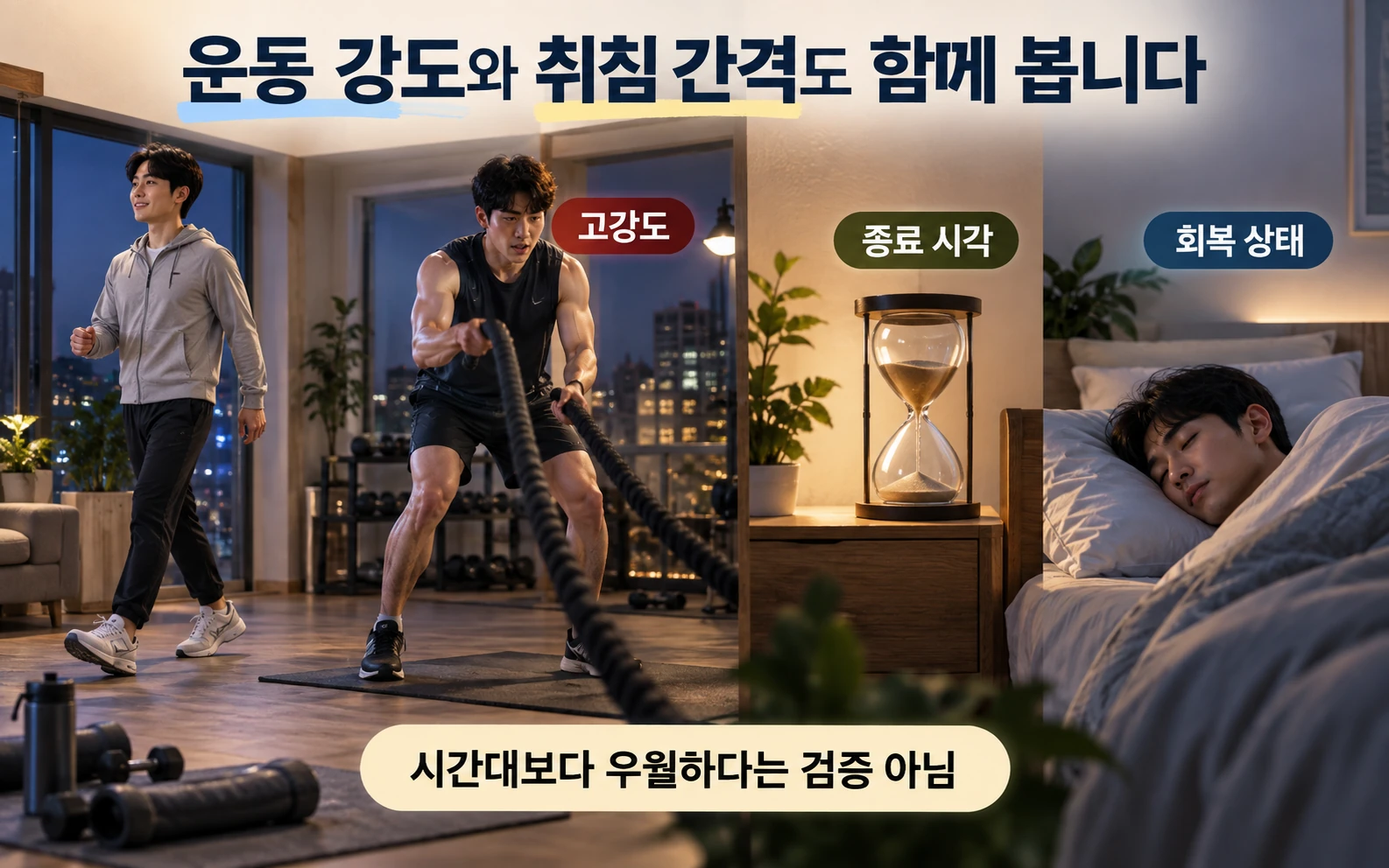 운동 강도와 취침 간격도 함께 봅니다