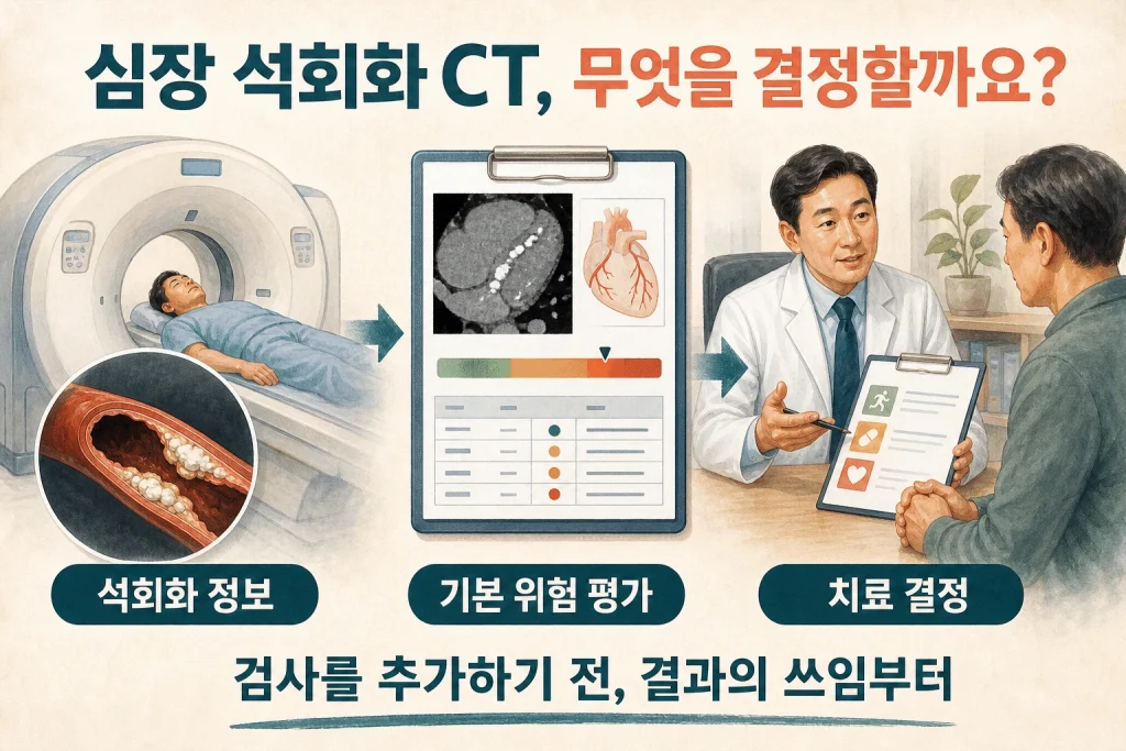 심장 석회화 CT, 검진 항목에 추가하기 전 물어볼 질문 핵심 내용을 보여주는 대표 이미지