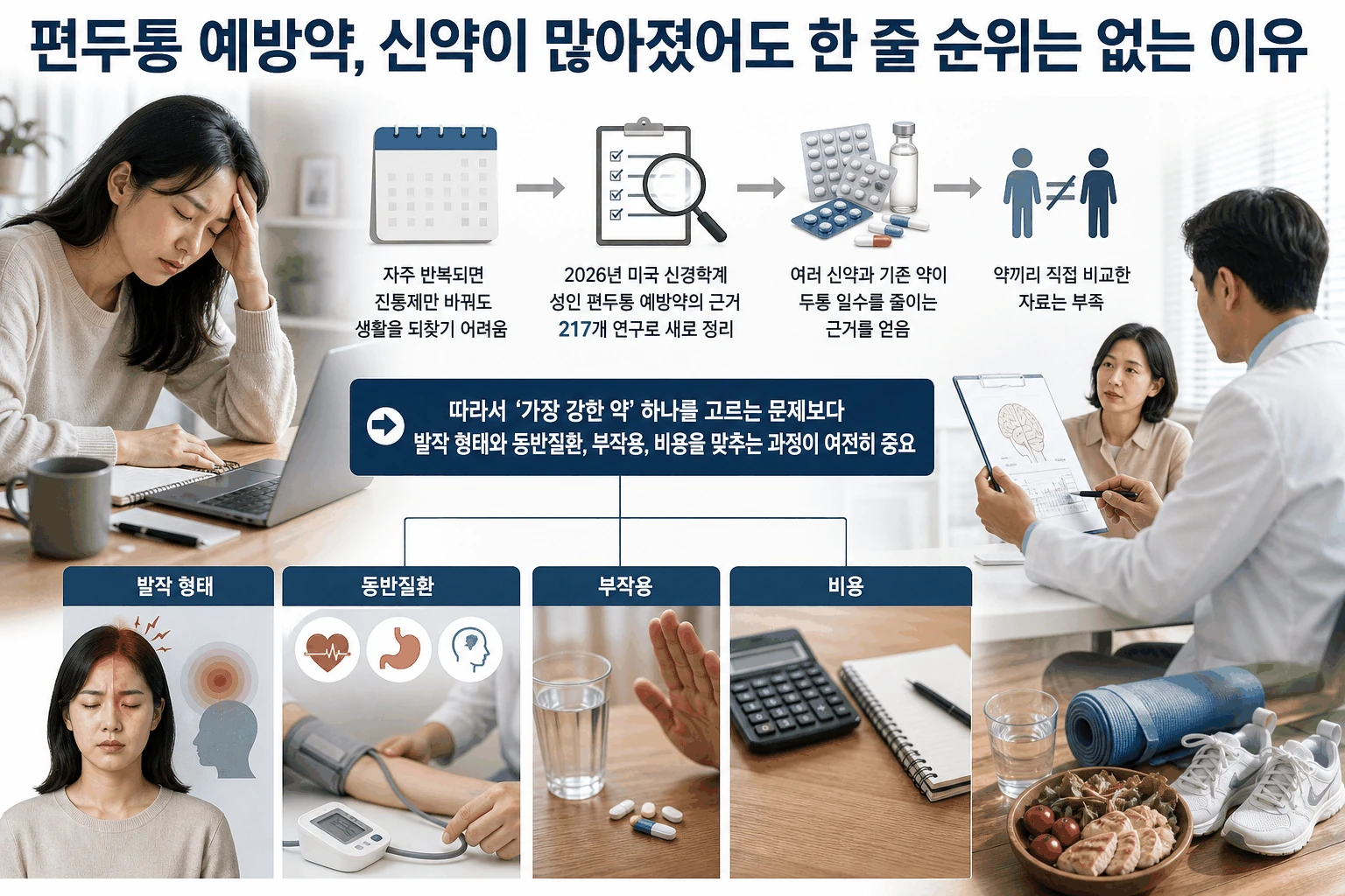 편두통 예방약, 신약이 많아졌어도 한 줄 순위는 없는 이유 핵심 내용을 보여주는 대표 이미지