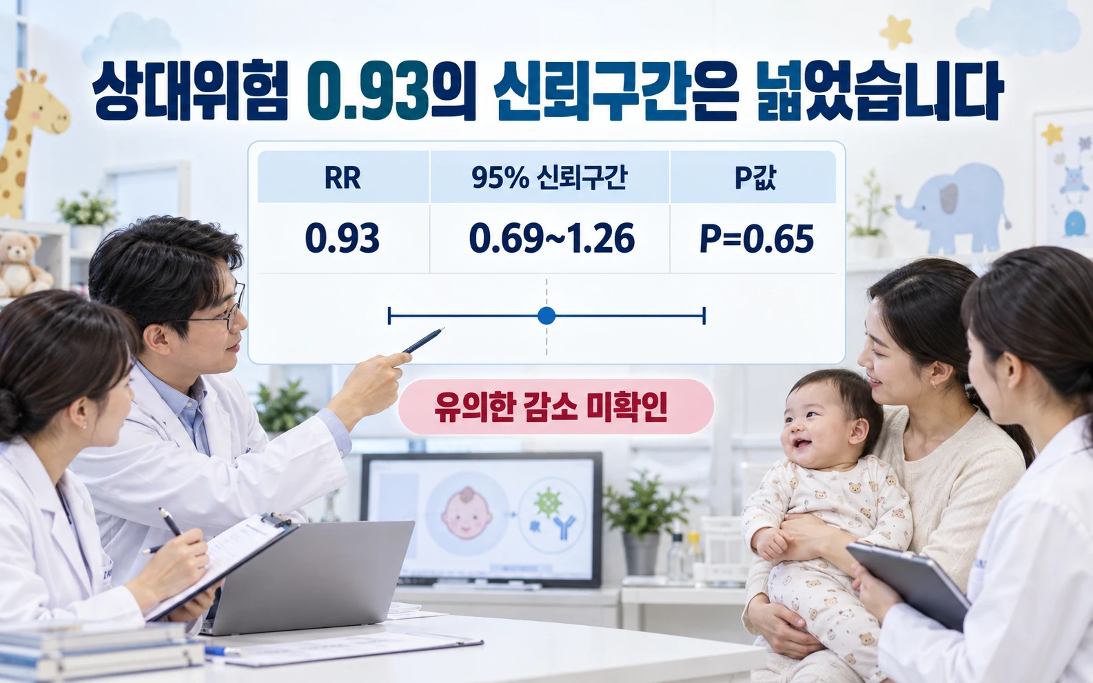 상대위험 0.93의 신뢰구간은 넓었습니다