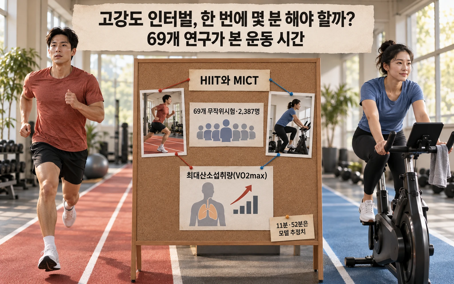 고강도 인터벌과 지속운동의 시간 연구