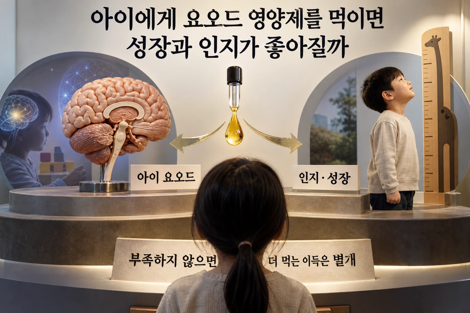 아이에게 요오드 영양제를 먹이면 성장과 인지가 좋아질까 연구 결과와 적용 한계를 보여주는 1번째 인포그래픽