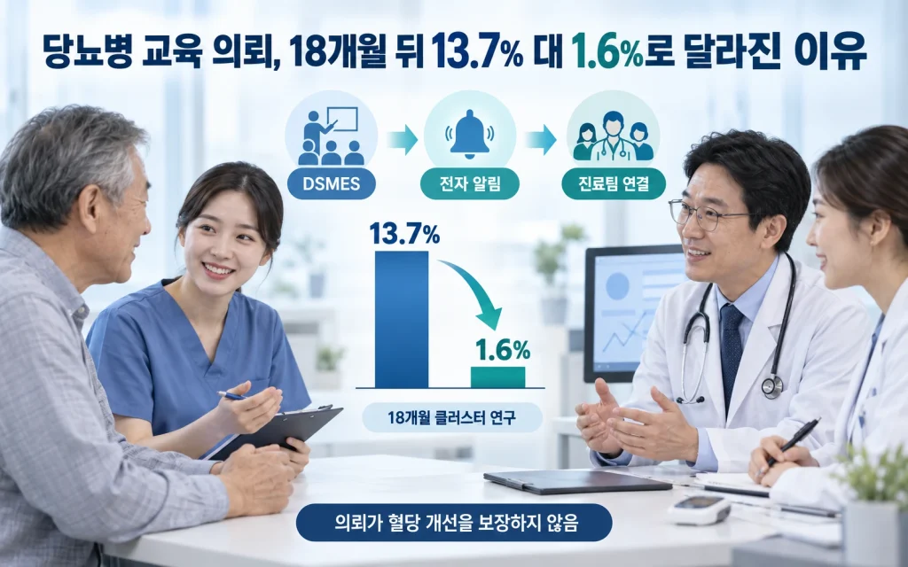 당뇨병 교육 의뢰, 18개월 뒤 13.7% 대 1.6%로 달라진 이유 연구 개요
