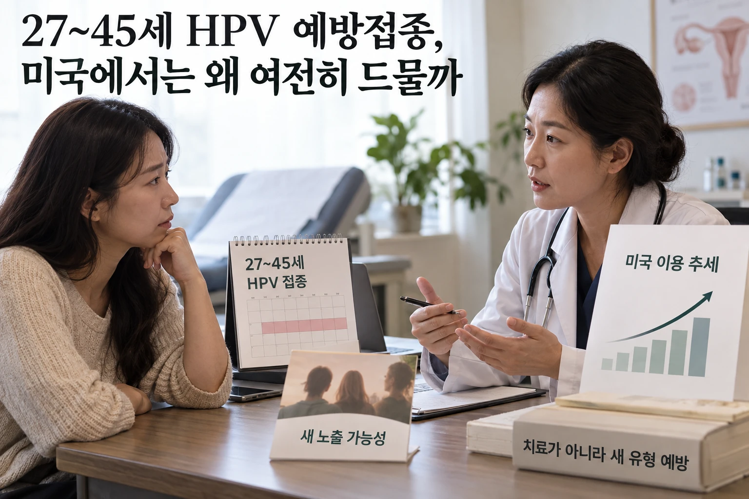 27~45세 HPV 예방접종, 미국에서는 왜 여전히 드물까 연구 결과와 적용 한계를 보여주는 1번째 인포그래픽