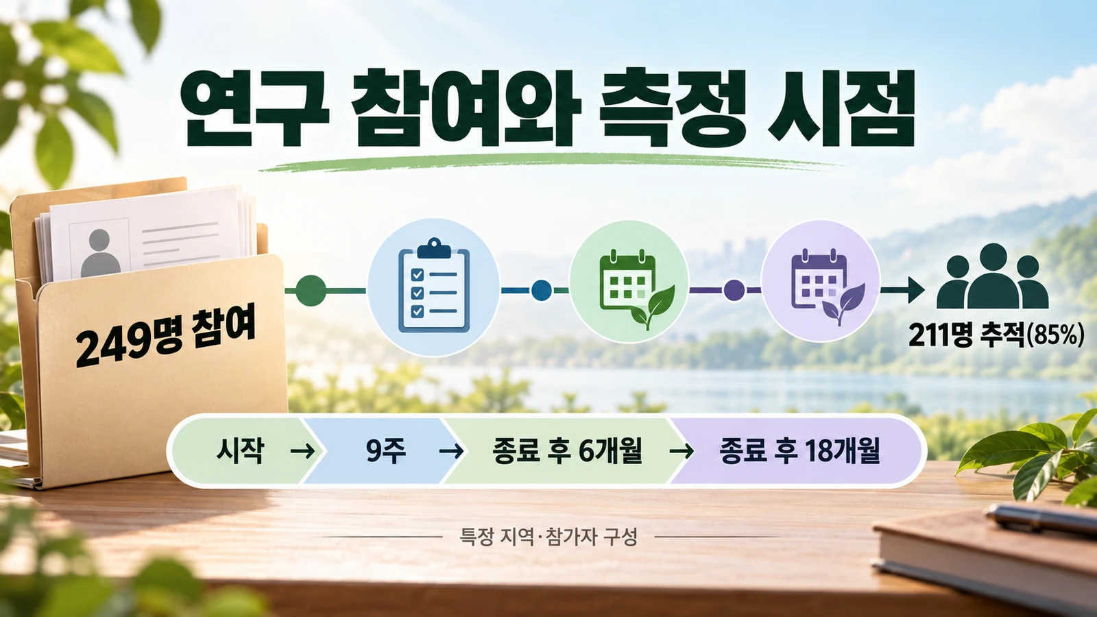 249명 참여와 종료 후 추적 측정 시점