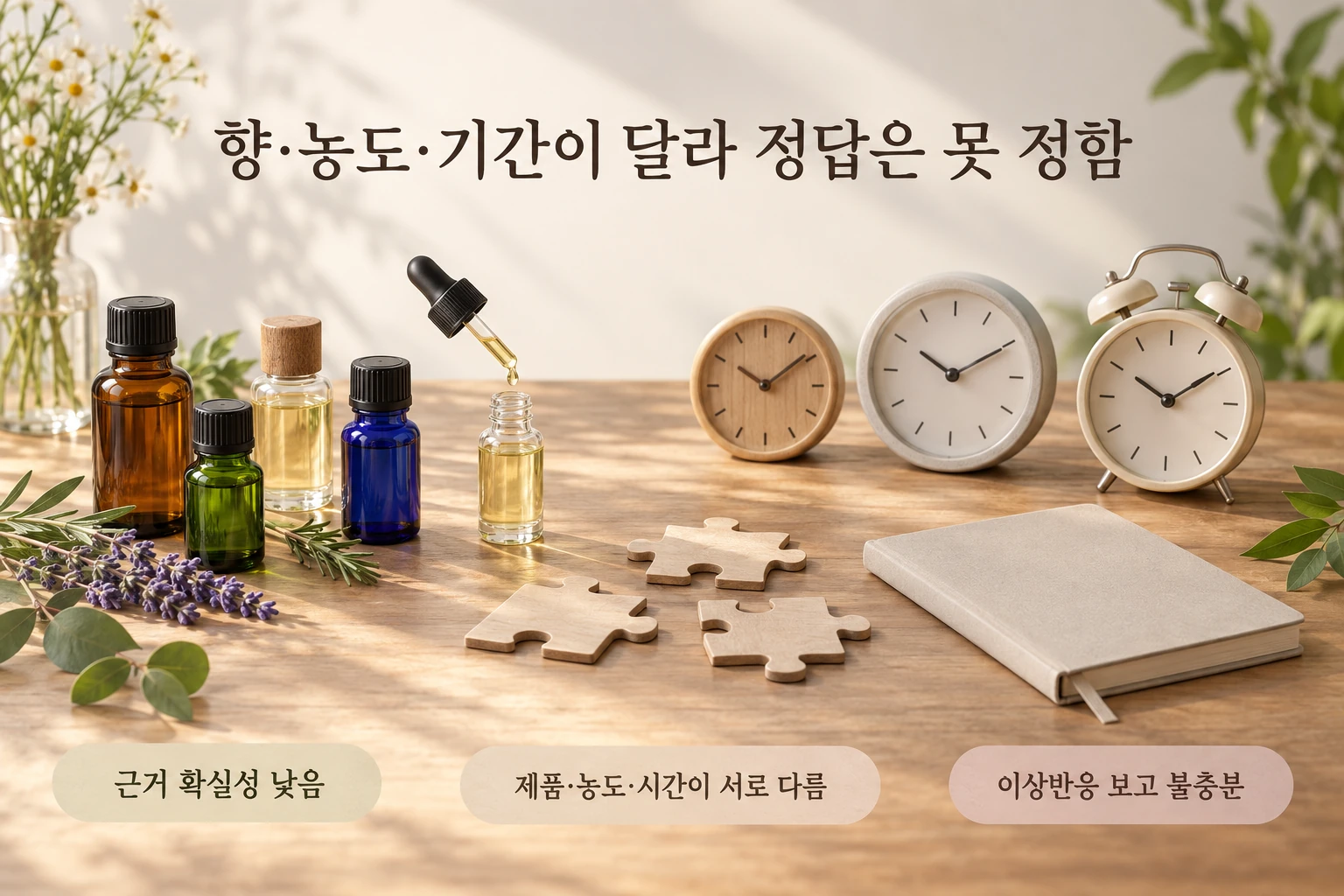 갱년기 아로마요법, 잠은 나아져도 비뇨생식기 증상은 달라지지 않았습니다 연구 결과와 적용 한계를 보여주는 5번째 인포그래픽