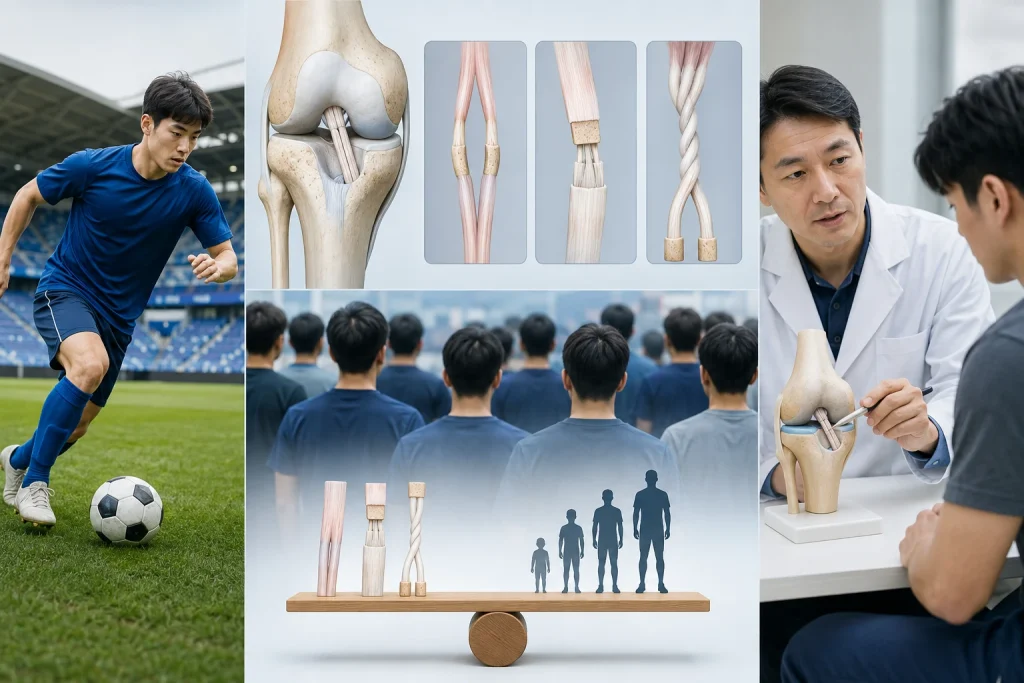 축구 복귀 뒤 전방십자인대 재수술, 이식건 종류보다 나이가 더 중요할까 핵심 내용을 보여주는 대표 이미지