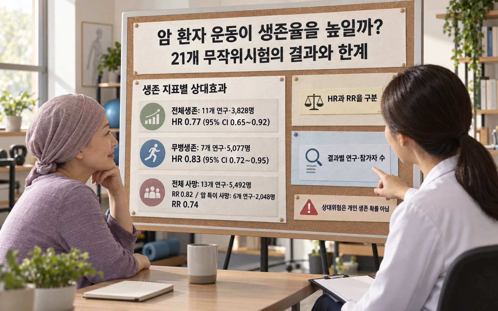 생존지표별 HR과 RR 상대효과 구분