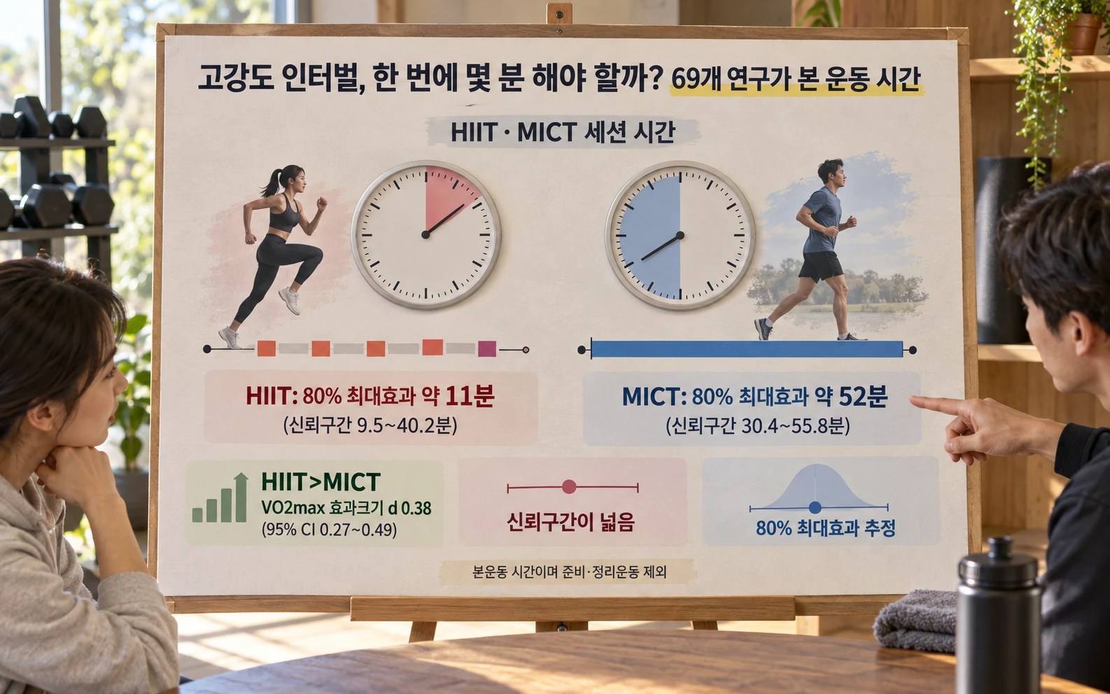 HIIT와 MICT 운동시간 모델 추정치
