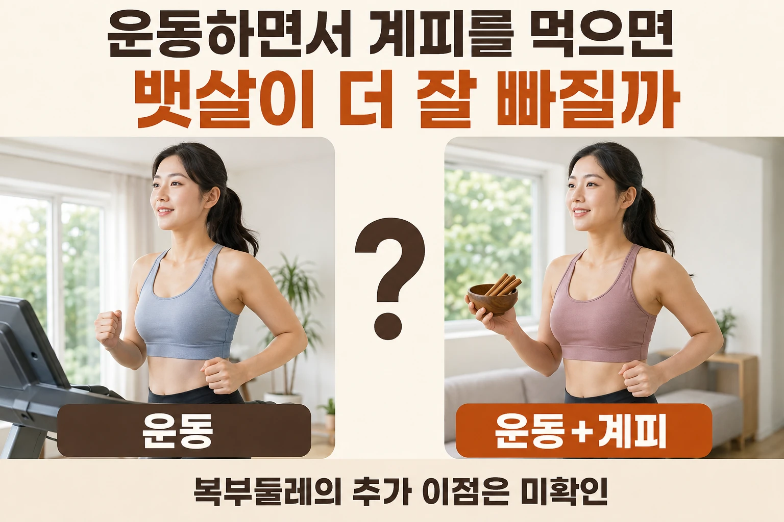 운동하면서 계피를 먹으면 뱃살이 더 잘 빠질까의 비교와 판단 기준