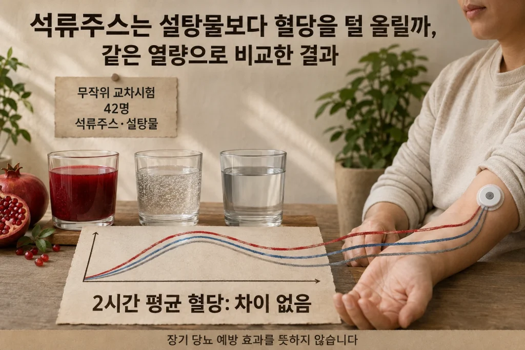 석류주스는 설탕물보다 혈당을 덜 올릴까, 같은 열량으로 비교한 결과 핵심 내용을 보여주는 대표 이미지