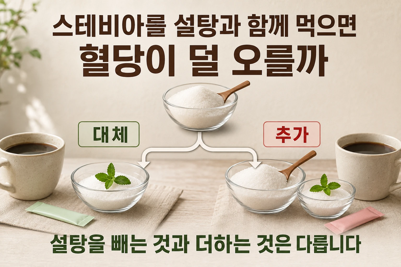 스테비아를 설탕과 함께 먹으면 혈당이 덜 오를까의 비교와 판단 기준