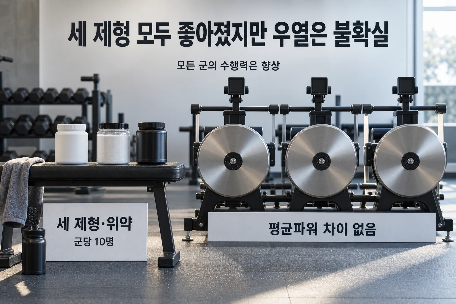 축구선수의 4주 반복질주 훈련, 크레아틴 종류에 따라 효과가 달랐을까 연구 결과와 적용 한계를 보여주는 3번째 인포그래픽